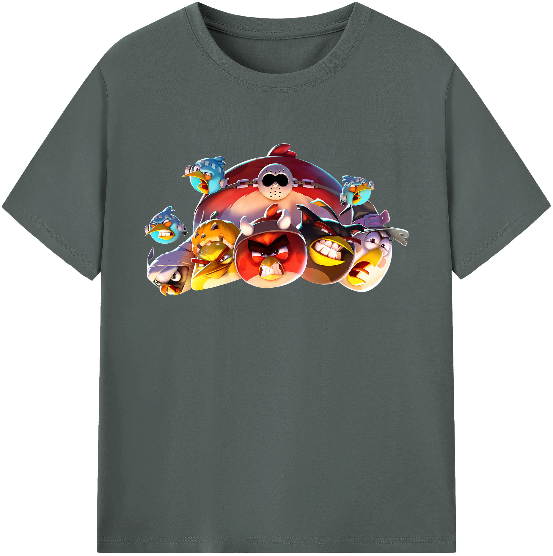（画像用） Angry Birds アングリーバード 綿100％ メンズ半袖Tシャツ｜肌触りやわらか＆通気性